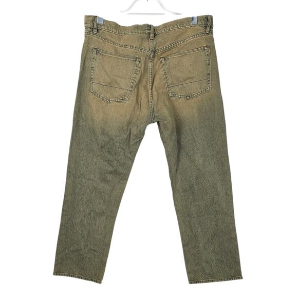 NSF Straight Leg Jeans Button Fly Distress Dirty Grunge Wash Slouchy Size 30 - Picture 2 of 8